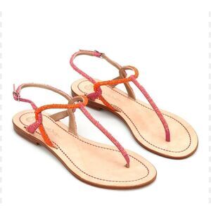 Maliparmi x Anthropologie Red Beaded Sandals